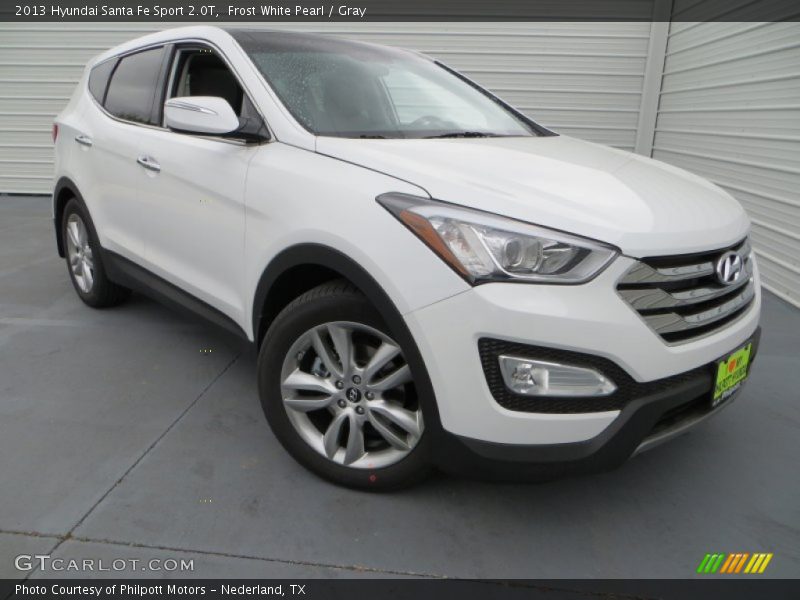 Frost White Pearl / Gray 2013 Hyundai Santa Fe Sport 2.0T