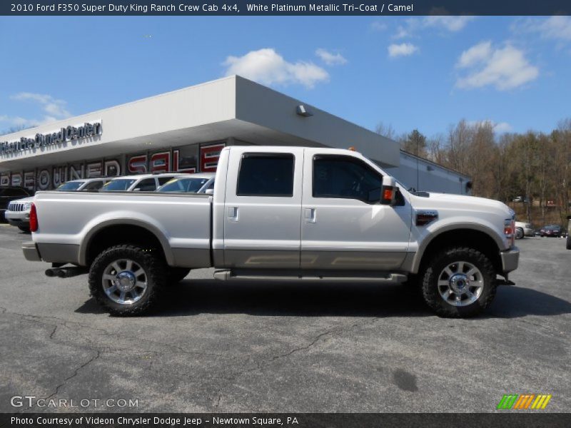 White Platinum Metallic Tri-Coat / Camel 2010 Ford F350 Super Duty King Ranch Crew Cab 4x4