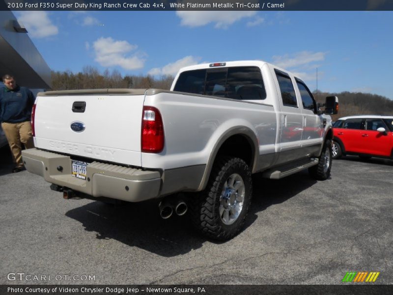 White Platinum Metallic Tri-Coat / Camel 2010 Ford F350 Super Duty King Ranch Crew Cab 4x4
