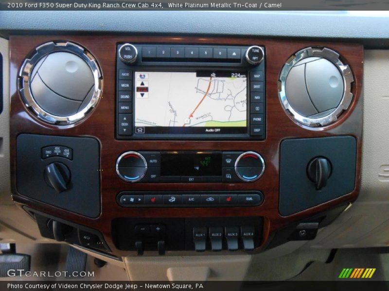White Platinum Metallic Tri-Coat / Camel 2010 Ford F350 Super Duty King Ranch Crew Cab 4x4