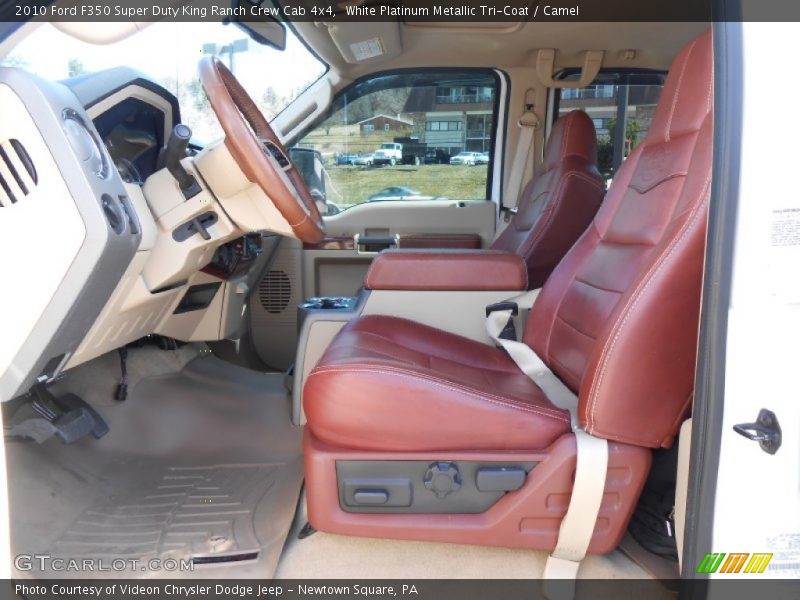 White Platinum Metallic Tri-Coat / Camel 2010 Ford F350 Super Duty King Ranch Crew Cab 4x4