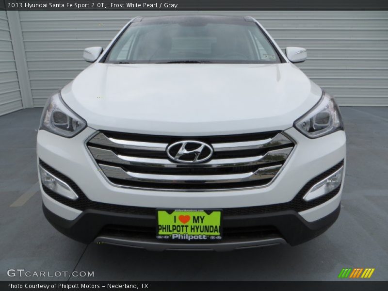 Frost White Pearl / Gray 2013 Hyundai Santa Fe Sport 2.0T