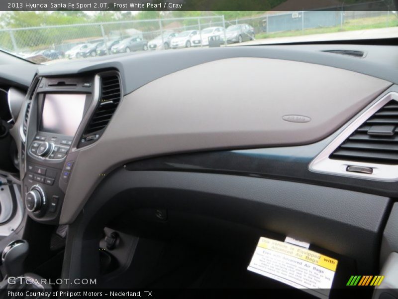 Frost White Pearl / Gray 2013 Hyundai Santa Fe Sport 2.0T