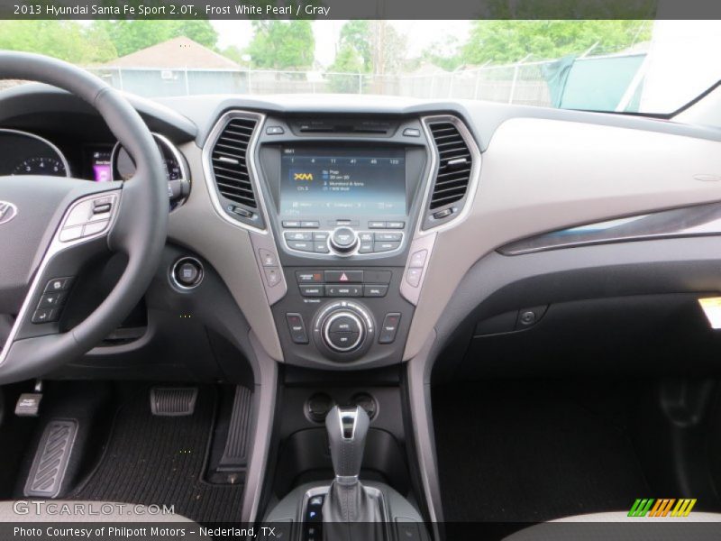 Frost White Pearl / Gray 2013 Hyundai Santa Fe Sport 2.0T
