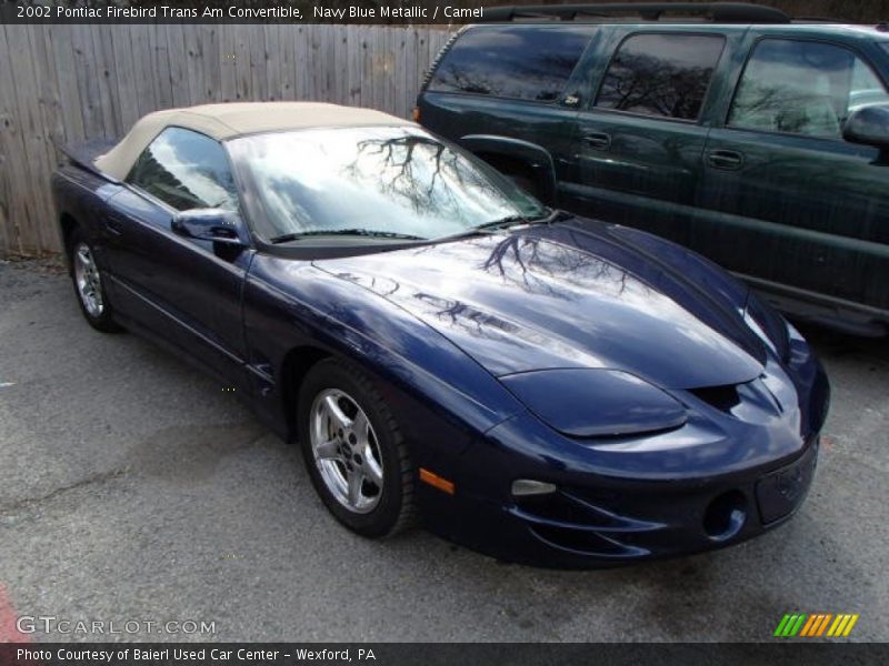 Navy Blue Metallic / Camel 2002 Pontiac Firebird Trans Am Convertible