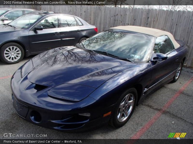 Navy Blue Metallic / Camel 2002 Pontiac Firebird Trans Am Convertible