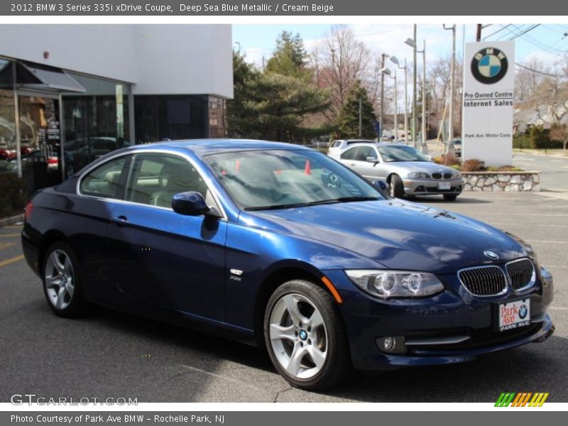 Deep Sea Blue Metallic / Cream Beige 2012 BMW 3 Series 335i xDrive Coupe