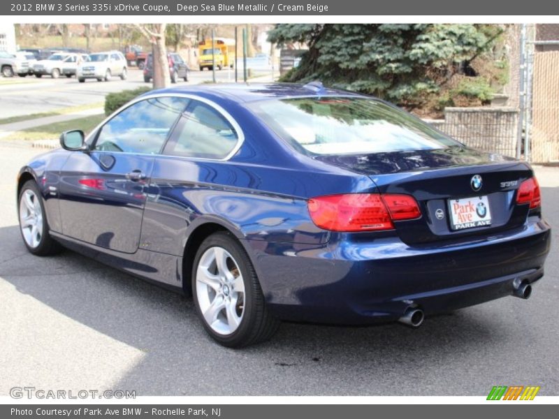 Deep Sea Blue Metallic / Cream Beige 2012 BMW 3 Series 335i xDrive Coupe