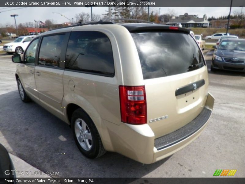 White Gold Pearl / Dark Slate Gray/Light Shale 2010 Dodge Grand Caravan SE Hero