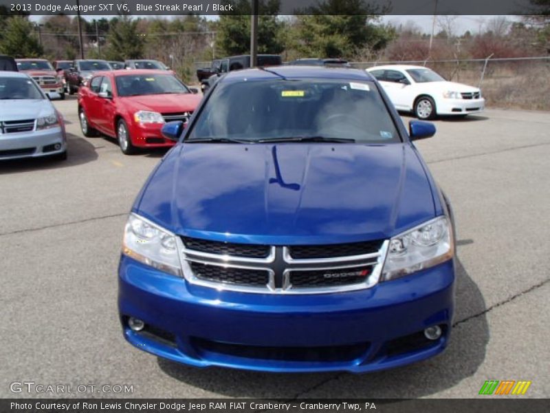 Blue Streak Pearl / Black 2013 Dodge Avenger SXT V6