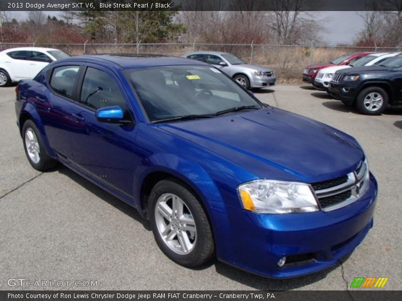 Blue Streak Pearl / Black 2013 Dodge Avenger SXT V6