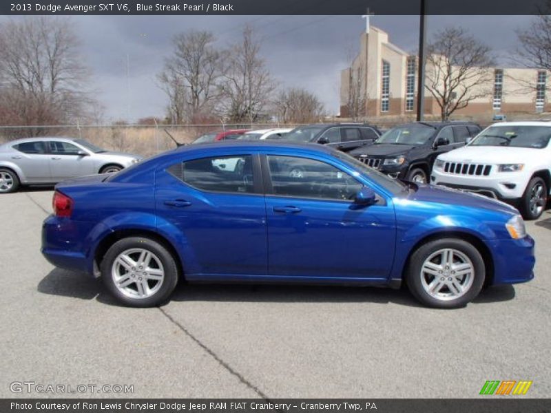 Blue Streak Pearl / Black 2013 Dodge Avenger SXT V6