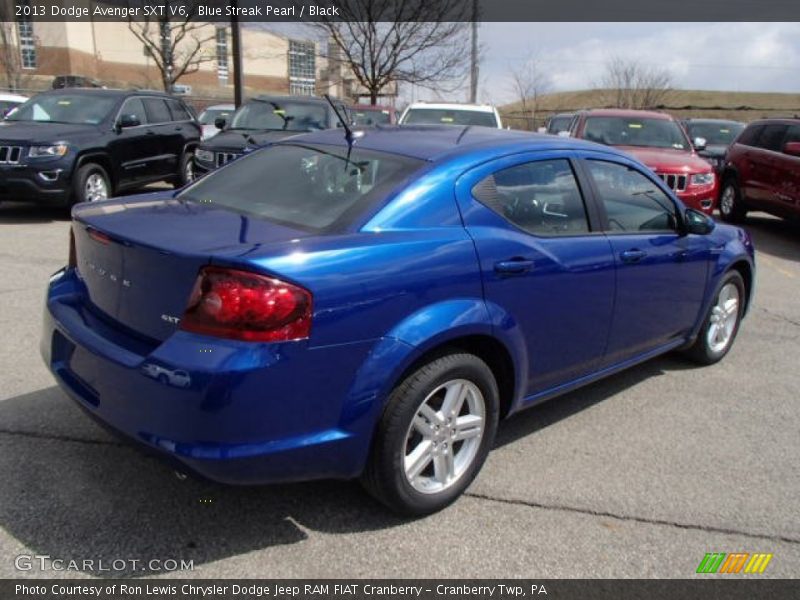 Blue Streak Pearl / Black 2013 Dodge Avenger SXT V6