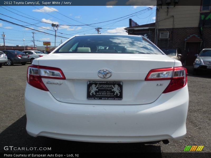 Super White / Ivory 2012 Toyota Camry LE