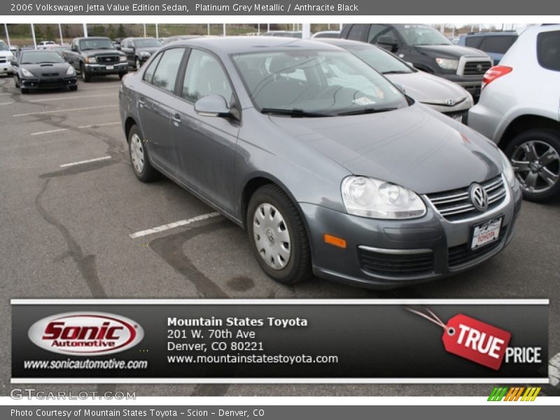 Platinum Grey Metallic / Anthracite Black 2006 Volkswagen Jetta Value Edition Sedan