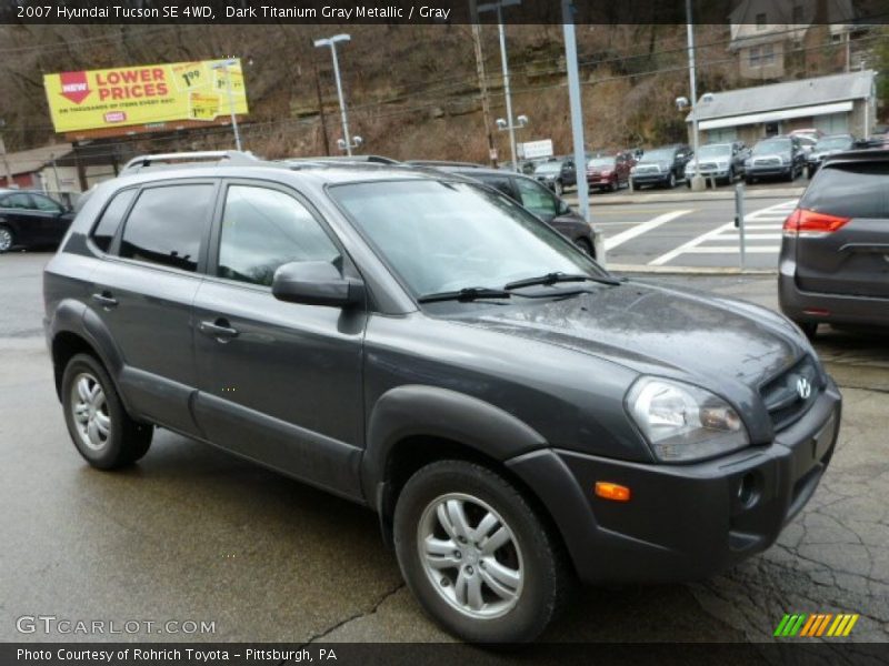 Dark Titanium Gray Metallic / Gray 2007 Hyundai Tucson SE 4WD