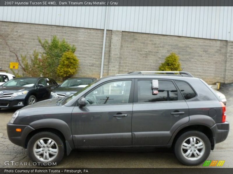 Dark Titanium Gray Metallic / Gray 2007 Hyundai Tucson SE 4WD