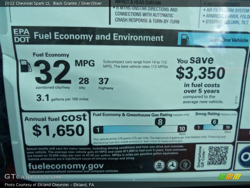 Black Granite / Silver/Silver 2013 Chevrolet Spark LS