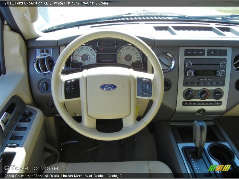 White Platinum Tri-Coat / Stone 2011 Ford Expedition XLT