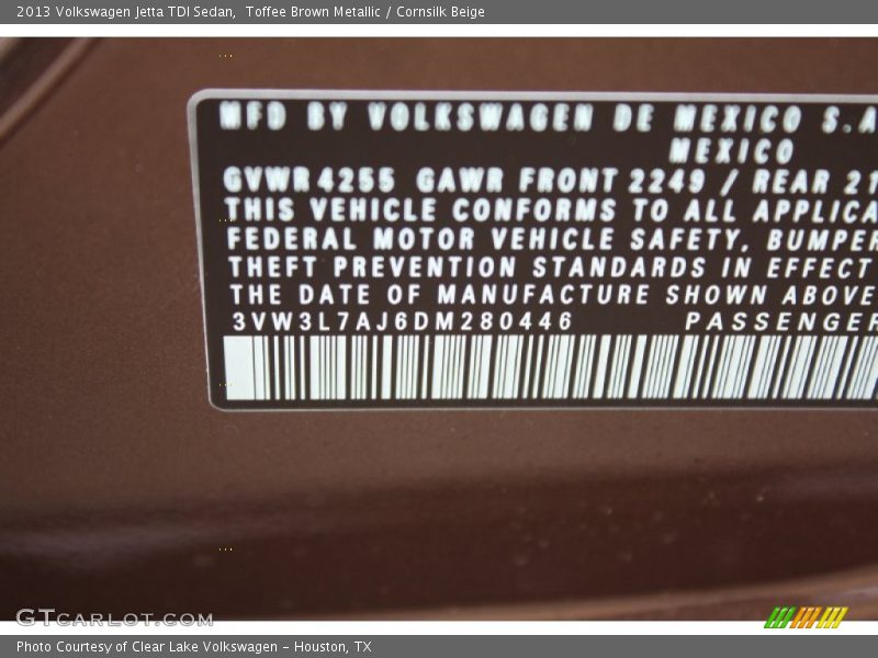 Toffee Brown Metallic / Cornsilk Beige 2013 Volkswagen Jetta TDI Sedan