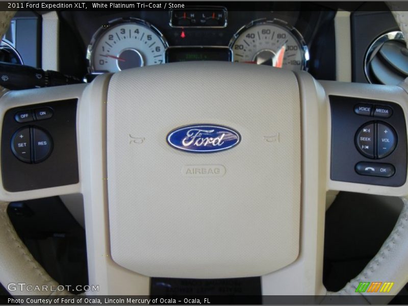 White Platinum Tri-Coat / Stone 2011 Ford Expedition XLT