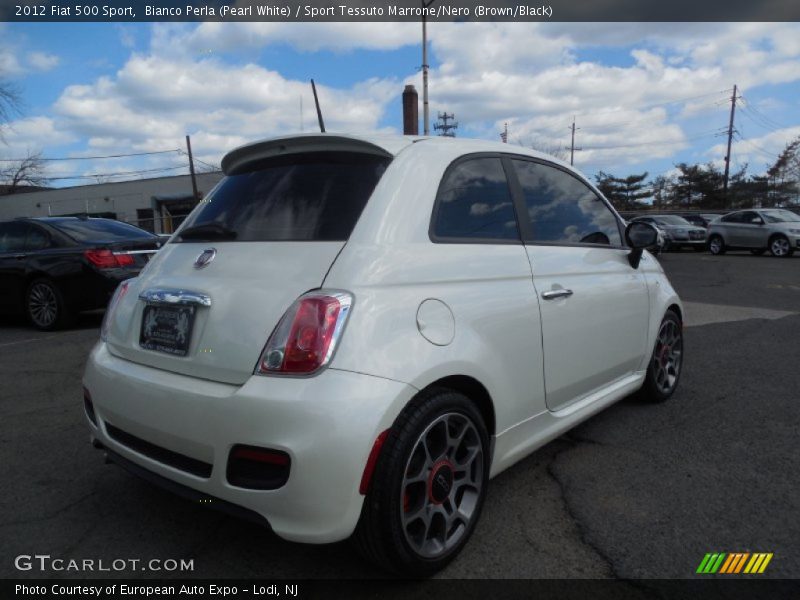 Bianco Perla (Pearl White) / Sport Tessuto Marrone/Nero (Brown/Black) 2012 Fiat 500 Sport