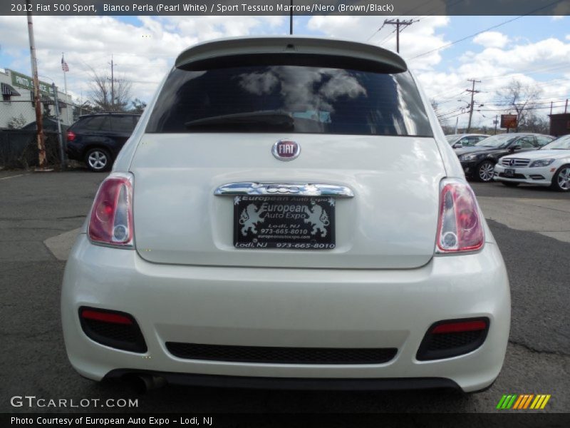 Bianco Perla (Pearl White) / Sport Tessuto Marrone/Nero (Brown/Black) 2012 Fiat 500 Sport