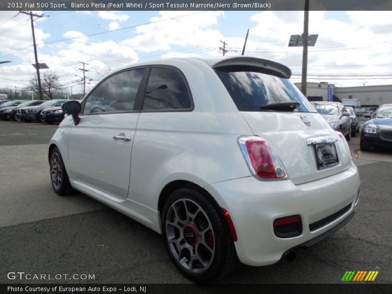 Bianco Perla (Pearl White) / Sport Tessuto Marrone/Nero (Brown/Black) 2012 Fiat 500 Sport