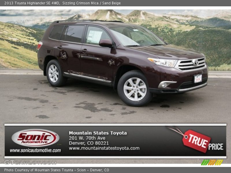 Sizzling Crimson Mica / Sand Beige 2013 Toyota Highlander SE 4WD
