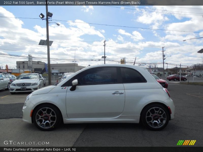 Bianco Perla (Pearl White) / Sport Tessuto Marrone/Nero (Brown/Black) 2012 Fiat 500 Sport