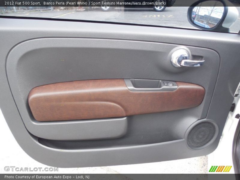 Bianco Perla (Pearl White) / Sport Tessuto Marrone/Nero (Brown/Black) 2012 Fiat 500 Sport
