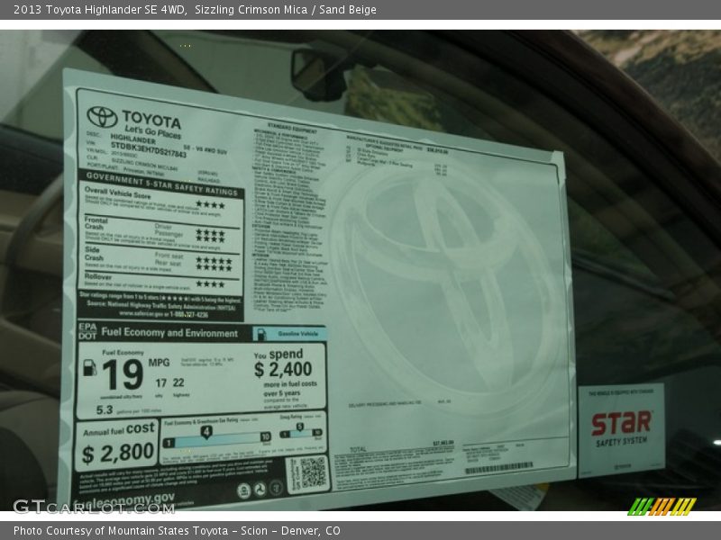 Sizzling Crimson Mica / Sand Beige 2013 Toyota Highlander SE 4WD