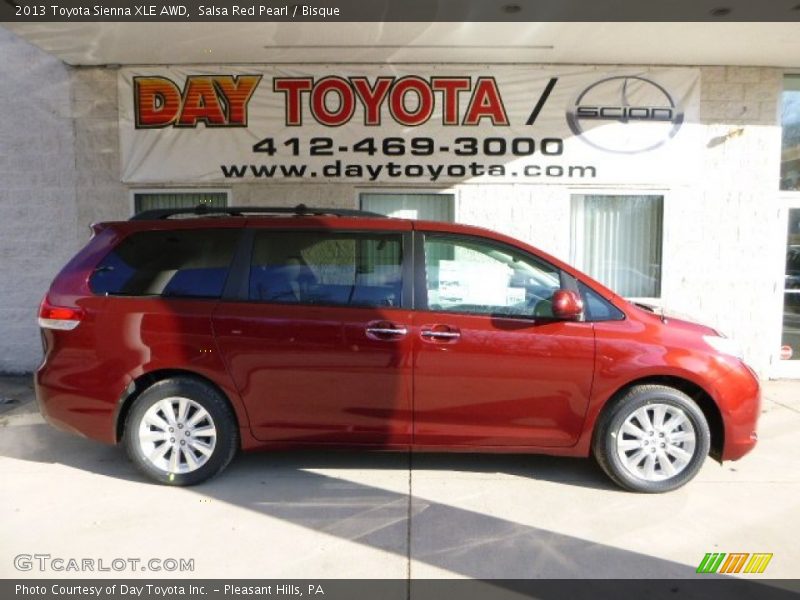 Salsa Red Pearl / Bisque 2013 Toyota Sienna XLE AWD
