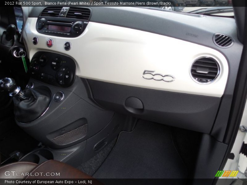 Bianco Perla (Pearl White) / Sport Tessuto Marrone/Nero (Brown/Black) 2012 Fiat 500 Sport