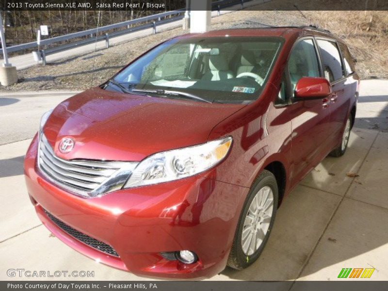 Salsa Red Pearl / Bisque 2013 Toyota Sienna XLE AWD