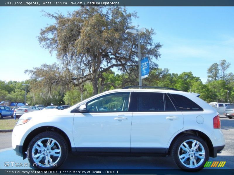 White Platinum Tri-Coat / Medium Light Stone 2013 Ford Edge SEL