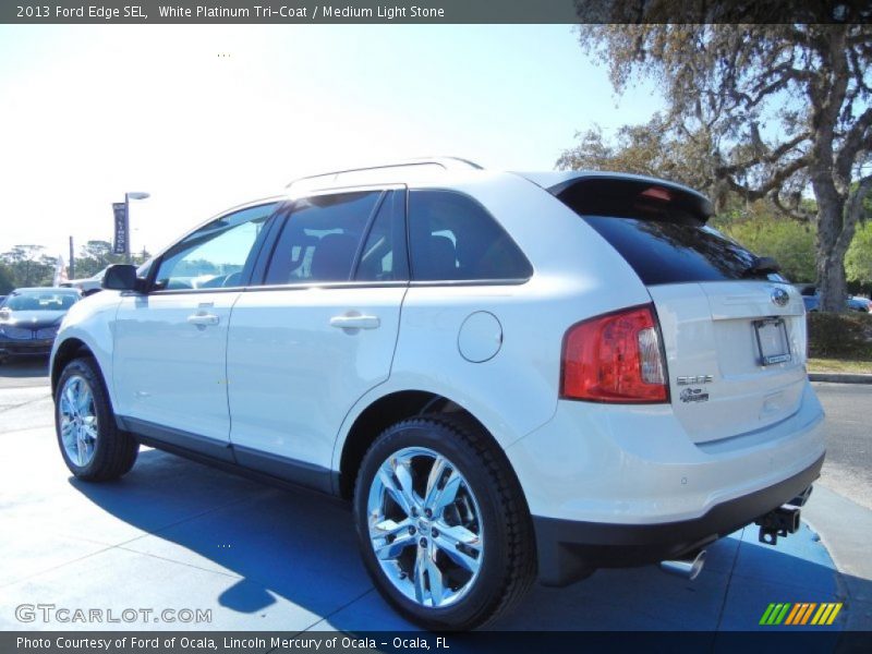 White Platinum Tri-Coat / Medium Light Stone 2013 Ford Edge SEL