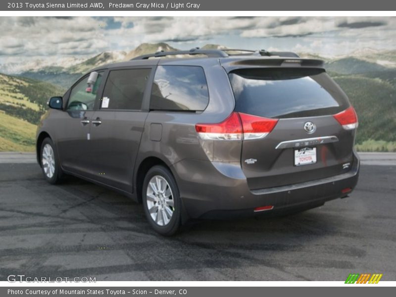 Predawn Gray Mica / Light Gray 2013 Toyota Sienna Limited AWD