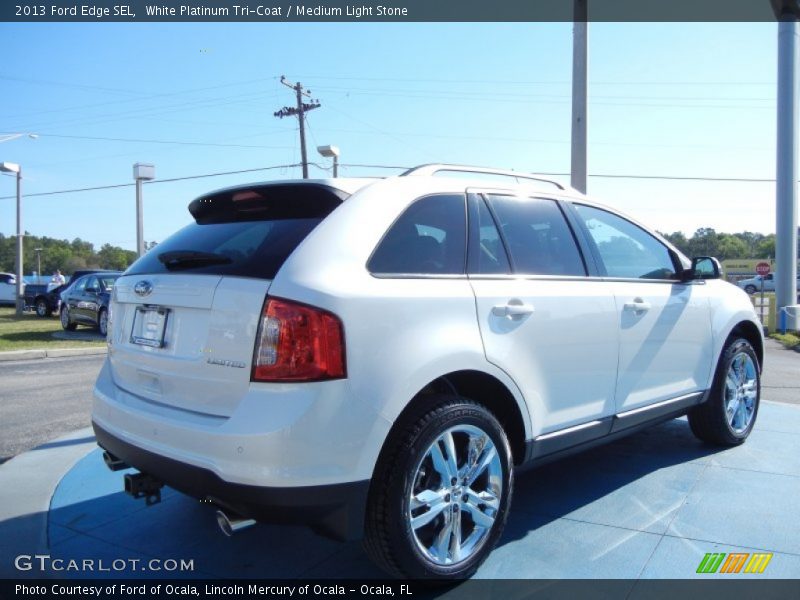 White Platinum Tri-Coat / Medium Light Stone 2013 Ford Edge SEL