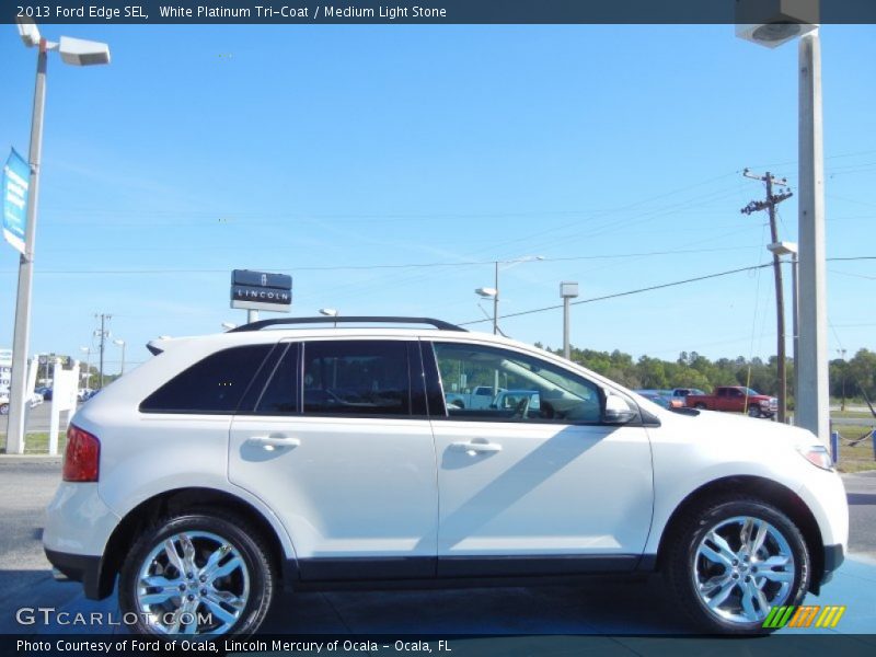 White Platinum Tri-Coat / Medium Light Stone 2013 Ford Edge SEL