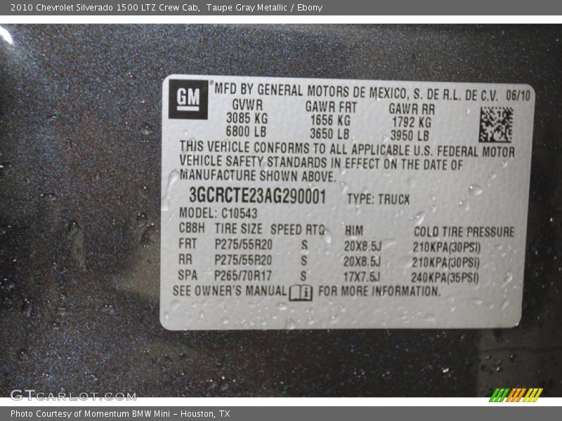 Taupe Gray Metallic / Ebony 2010 Chevrolet Silverado 1500 LTZ Crew Cab