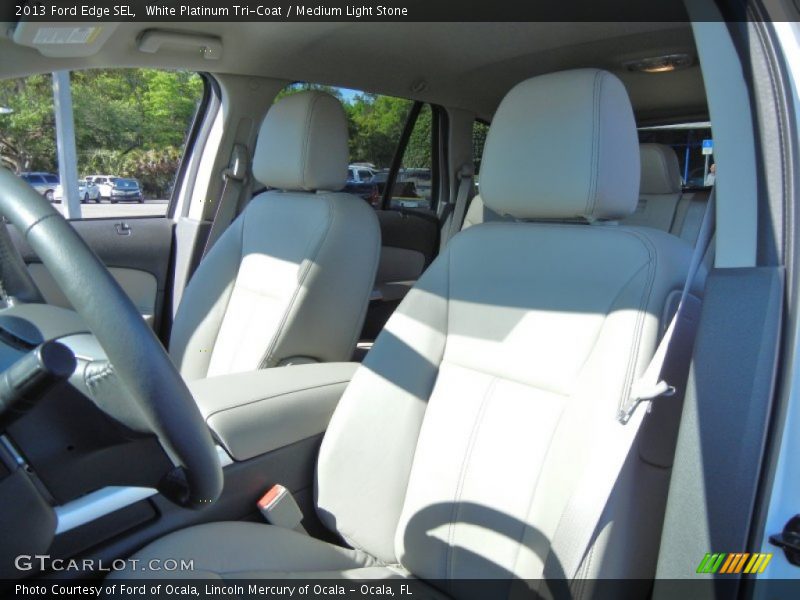 White Platinum Tri-Coat / Medium Light Stone 2013 Ford Edge SEL