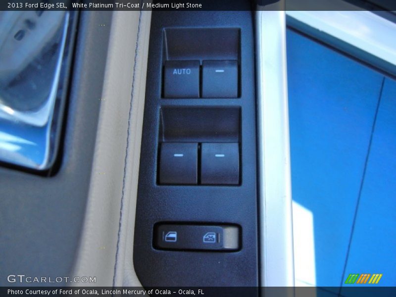 White Platinum Tri-Coat / Medium Light Stone 2013 Ford Edge SEL