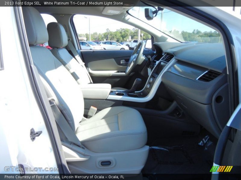 White Platinum Tri-Coat / Medium Light Stone 2013 Ford Edge SEL