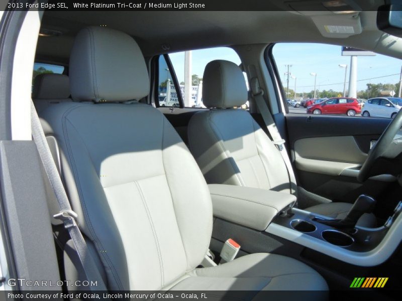 White Platinum Tri-Coat / Medium Light Stone 2013 Ford Edge SEL
