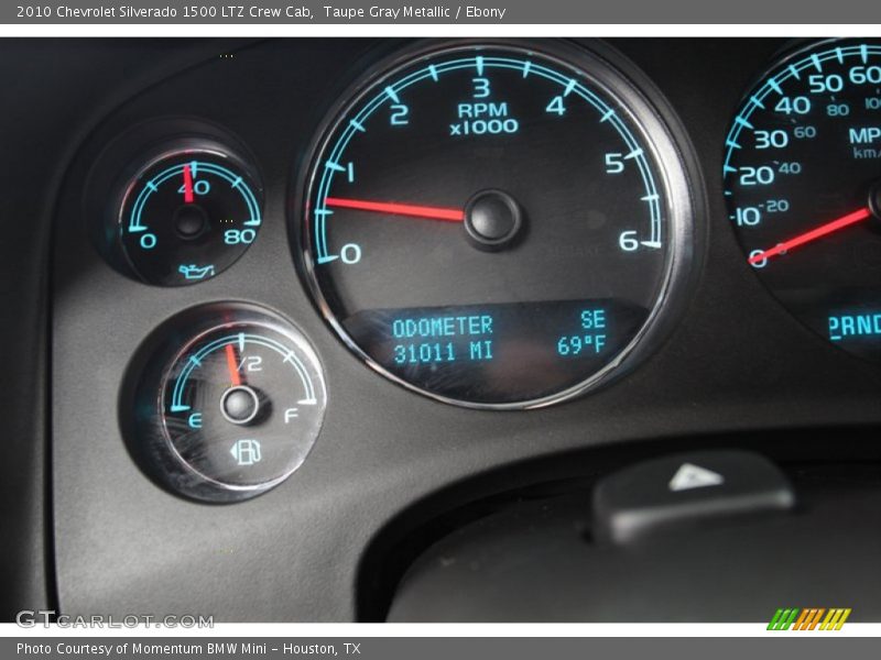 Taupe Gray Metallic / Ebony 2010 Chevrolet Silverado 1500 LTZ Crew Cab