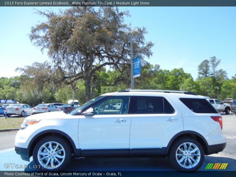 White Platinum Tri-Coat / Medium Light Stone 2013 Ford Explorer Limited EcoBoost