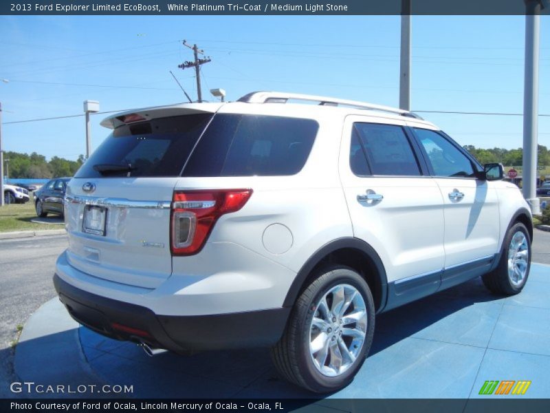 White Platinum Tri-Coat / Medium Light Stone 2013 Ford Explorer Limited EcoBoost
