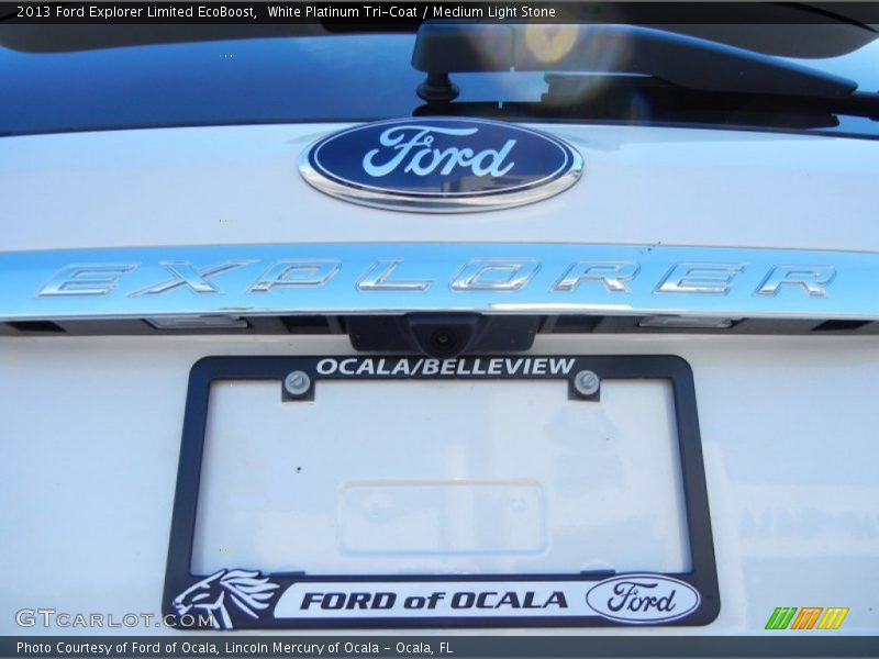 White Platinum Tri-Coat / Medium Light Stone 2013 Ford Explorer Limited EcoBoost