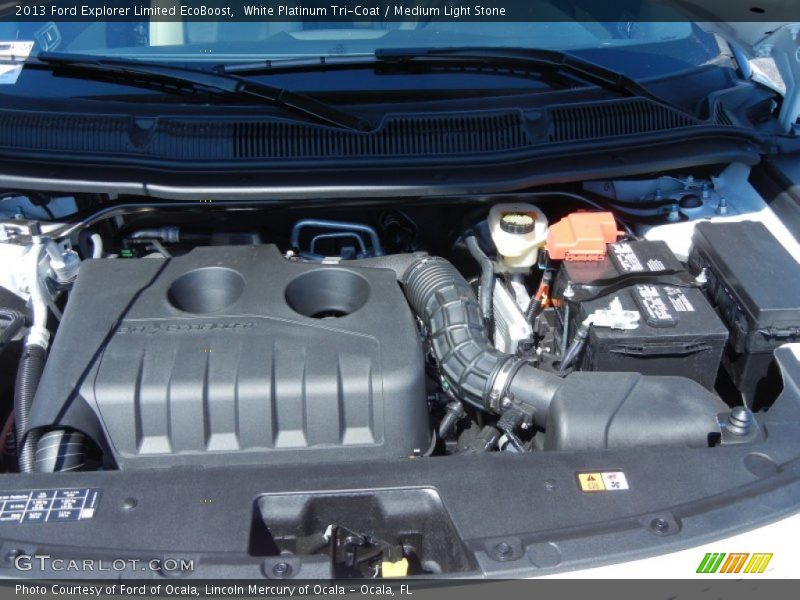 White Platinum Tri-Coat / Medium Light Stone 2013 Ford Explorer Limited EcoBoost